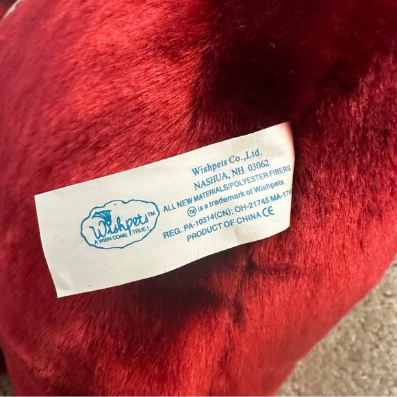 Wishpets Macaroon Red Teddy Bear Plush 1999 Vintage Collectible 16” - Picture 5 of 7